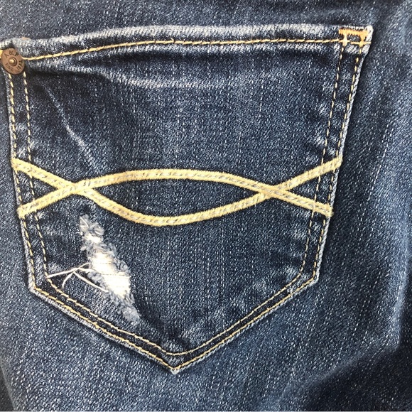 Abercrombie & Fitch Low Rise Distressed Slim Straight Jeans, Size 0, Waist 25 - Picture 12 of 16